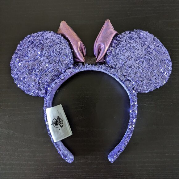 Disney Parks Mickey Minnie Mouse Ears Potion Purple Sequins Headband